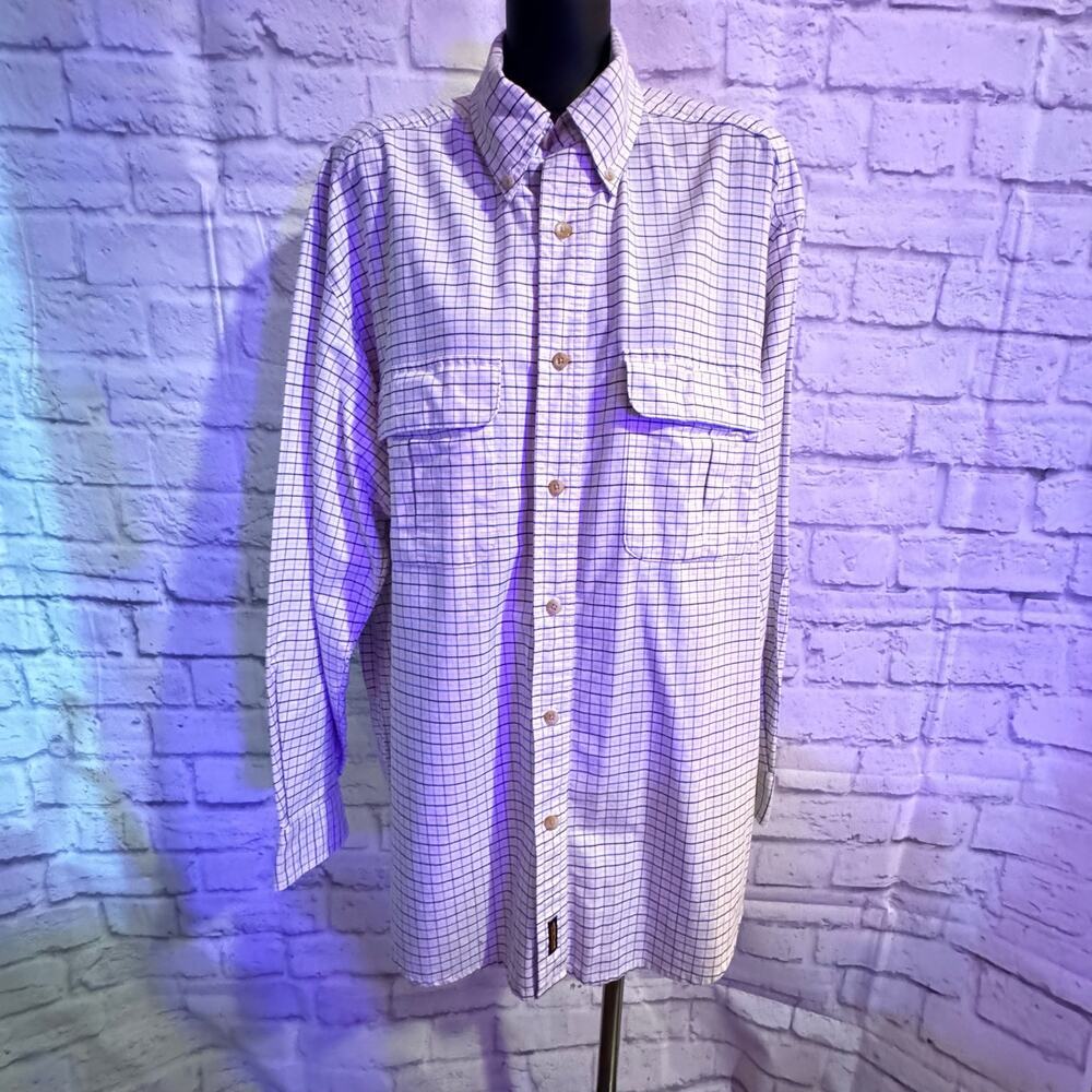WOOLRICH Men’s button up 100% cotton checkered shirt Size L
